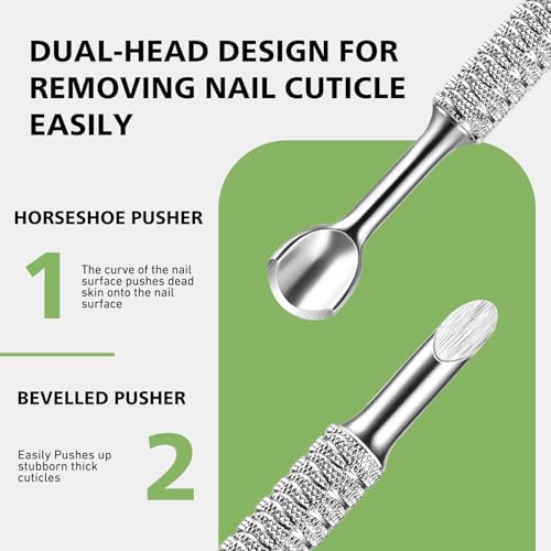 Stainless Steel Cuticle Pusher, BALUCA Horseshoe Shaped Double-Ended Cuticle Sticker – The Ultimate Nail Technician’s Sidekick for Perfect Manicures and Pedicures