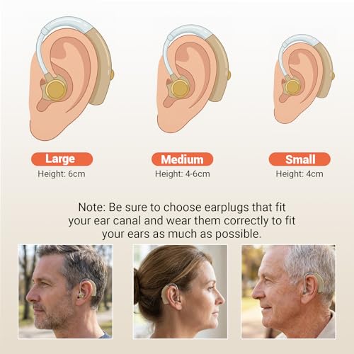 OTC Hearing Aids Rechargeable BY4U Hearing Amplifiers with 16-Channel Digital Noise Cancellation Volume Control Rechargeable Wireless Comfortable Wear,Design for Seniors &Adults Behind the ear 3cm