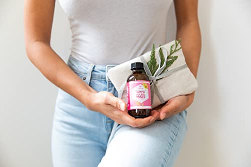 Witch Hazel Alcohol Free Toner by Leven Rose, 100% Pure Organic Facial Rose Water with Rose Petals, Calendula, Cucumber, and Chamomile Flower 4 oz 4 Fl Oz (Pack of 1)