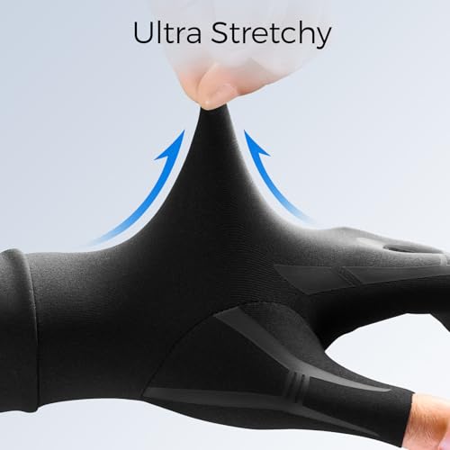 FREETOO All-Around Compression Arthritis Gloves for Women Men for Pain S-pair Matte Black
