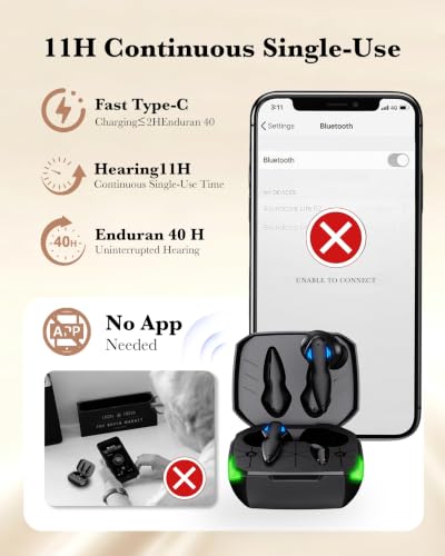 OTC Digital Rechargeable Hearing Aids 16-Channel for Seniors