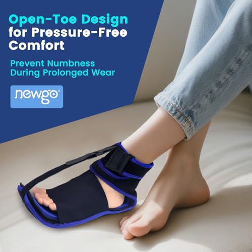 NEWGO Bundle of Plantar Fasciitis Night Splint and Gel Ice Slippers
