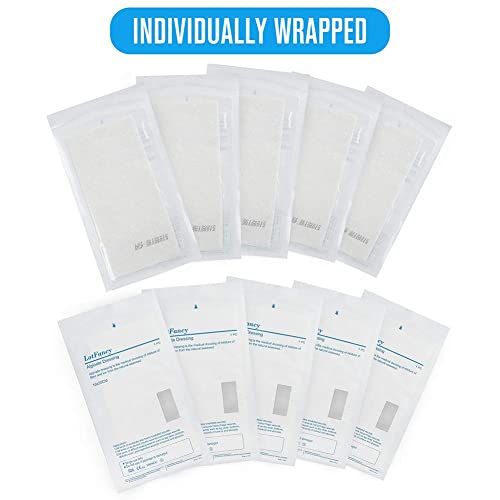 10 Count Calcium Alginate Wound Dressing Pads, 4”x8” and Surgical Zip Stitch Sutures Laceration Repair Kit, 4-Count Bundles