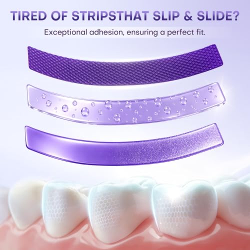 Purple Teeth Whitening Strips 42 Count, Removes Yellow Teeth Stains