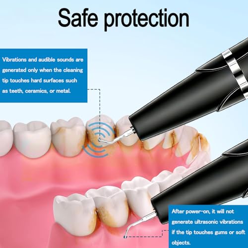 Sonic Dental Cleaner, Dental Cleaner with LED Light, 5 Modes Teeth Cleaning Tool, 3 Replaceable Heads for Home & Travel, IPX6 Waterproof