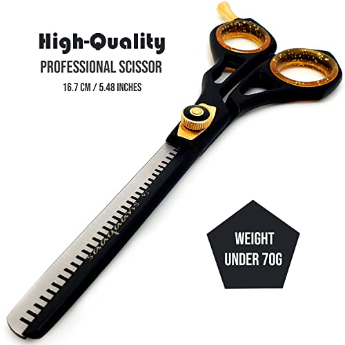 Professional Barber Shears Kit Tools - Hair Cutting Scissors Set for Hairdresser/Hair Salon + Thinning/Texture Hairdressing Haircut Shear for Beautician + Straight Razor + 10 Blades with Case
