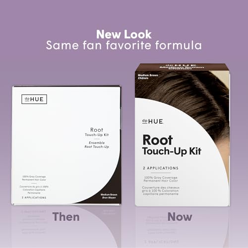 dpHUE Root Touch-Up Kit, Medium Brown - Permanent Hair Color for Gray Coverage - Includes Two Applications - Paraben, SLS & SLES Sulfate Free - Leaping Bunny Certified 1 Count (Pack of 1)
