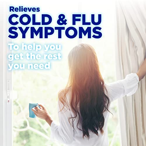 Amazon Basics Nighttime Cold and Flu Medicine, Maximum Strength, Original Flavor Liquid, Multi-Symptom Relief, 12 fl oz (Pack of 1) (Previously Care)