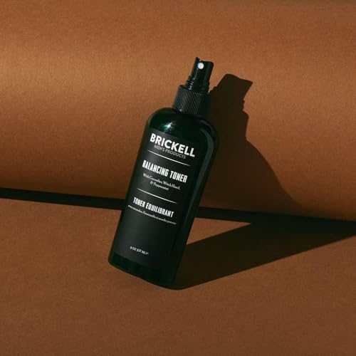 Brickell Men's Balancing Toner for Men, Alcohol-Free Mint Facial Toner with Witch Hazel, Aloe, and Cucumber, 8 Ounce, Scented 8 Ounce (Pack of 1)
