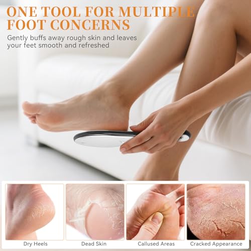 Dual-Sided Foot File Callus Remover (1 PCS), Metal Foot Scraper Black