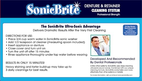 Denture/Retainer Cleaning Kit — Clean any Removable Dental Device with a Powerful Sonic Bath — Cleaner for Night & Mouth Guards, Aligners & More — Powerful Cleaning System