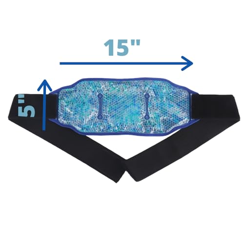 Premium Hot Cold Gel Bead Ice Pack by FOMI Care | Cool Compress for Lower Back, Shoulder, Knee, Bicep, Stomach | Coccyx, Sciatica, Tailbone Pain Relief | Flexible, Reusable Heating Pad | (Blue) 1 Pack Blue - Gel Bead