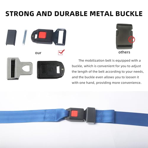 Mobilization Belt(9.8Ft) -Physical Therapy Strap for Physical Therapy, Rehabilitation, and Manual Therapy, Mobilization Belt Physical Therapy - Strongly Recommended by physicalTherapists blue