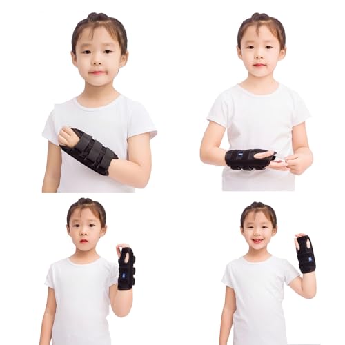 Kids Wrist Brace Fits wrist circumference 4-6.2 inches Pediatric Wrist Splint & Wrist Support for Kids, Adjustable Youth Wrist Brace for Sprains, Strains, Arthritis & Carpal Tunnel Pain Relief - Left & Right Hand (1, Black, Pediatric) 1