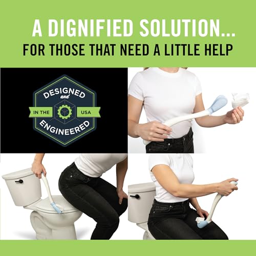 Juvo Toilet Aid - Personal Bottom Wiping Tool, Bathroom Mobility Aid for Disabled, Elderly, and Surgery Recovery - 18" long wand with hygienic cover Original Toilet Aid