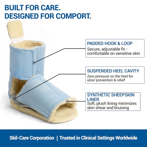 Skil-Care Foot Drop Boot, Medium, 4" x 11", Synthetic Sheepskin Boot Liner