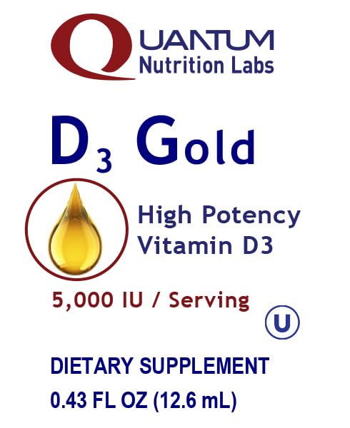 QNL D3 Gold - Vitamin D Liquid Drops - Bone Strength Supplement - Offers Cardiovascular & Immune Support - Premium Health & Wellness Product - 0.43 fl oz (Pack of 2) 0.43 Fl Oz (Pack of 2)