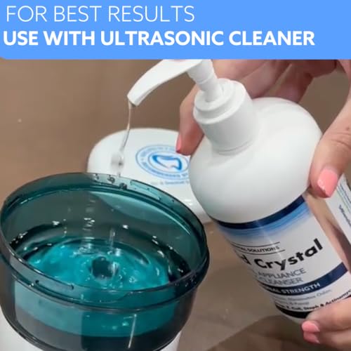 Dr. B Dental Solutions Liquid Crystal Soak Cleanser - Deep Cleaning Formula for Dentures, Retainers, Teeth Aligners, Night Guards & Oral Appliances - Removes Stains, Odors, & Germs - 12 oz Liquid Crystal Cleanser (Pack of 1)