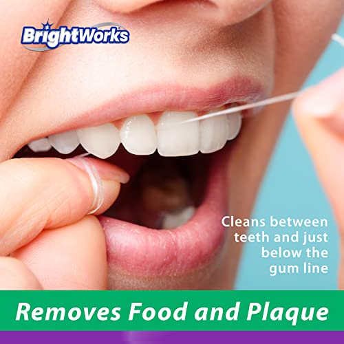 BrightWorks Dental Floss Mint Waxed 100yd 4-Pack for Oral Hygiene