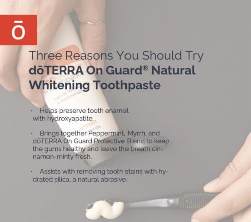 doTERRA On Guard Natural Whitening Toothpaste Fluoride-Free with Hydroxyapatite 4.2oz (2 Pack) 4.2 Ounce (Pack of 2)