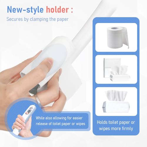 Toilet Aids for Wiping Bottom for Elderly & Limited Mobility – 16.5" Ergonomic Bottom Buddy Wiping Aid with Secure Clamp, Butt Wiper Tool for Women & Men, Waterproof Easy-Clean
