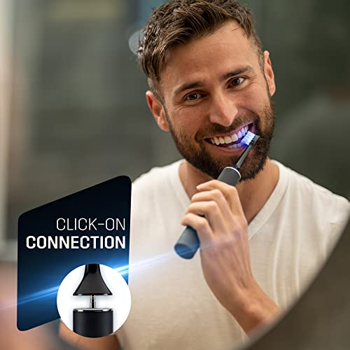SPARX - Toothbrush Replacement Heads, Brush Heads with Blue Light Therapy for Gum Care, Replacement Brush Heads, Black, 2 Pack 3 - Blue Refill 2 Pack