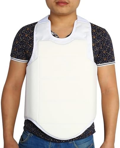Karate Chest Guard, Unisex Highly Elastic Taekwondo Chest Guard Boxing Breast Protector Vest for Adult Child(M)