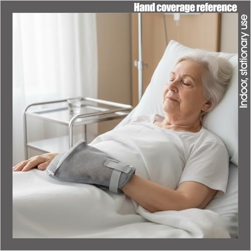Hand Protection Mittens for Elderly Patients - Soft Padded Gloves for Dementia, Alzheimer’s, Unconscious Care, Anti Scratch Safety Gloves for Skin Coverage and Daily Care, 1 Pair (Zipper, Grey) Zipper