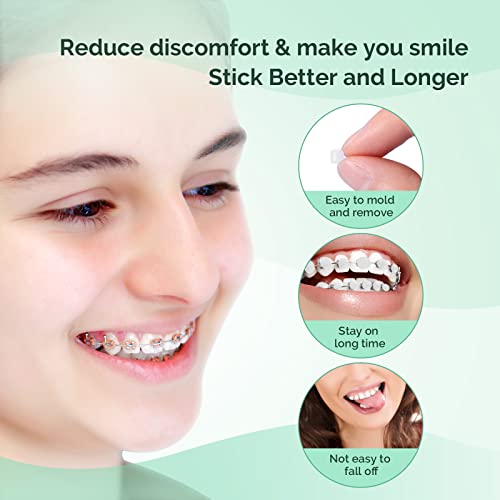 JMU 30 Pack Orthodontic Wax, Precut Braces Wax, Unscented, Mint, Strawberry Flavor