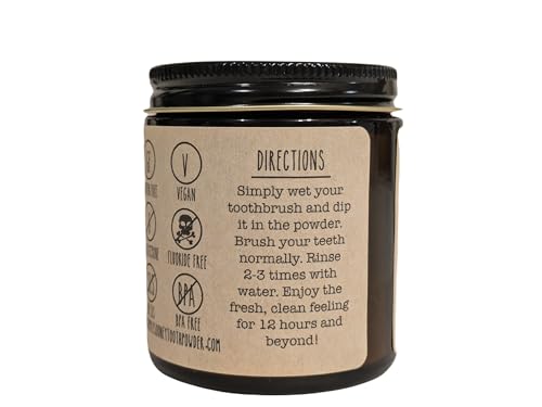 Simply Sooney Remineralizing Vegan Fluoride Free Tooth Powder Peppermint Formula I Glass Jar I Stronger Teeth I Fresh Breath I with Xylitol I Organic Ingredients 3.53 Ounce (Pack of 1)