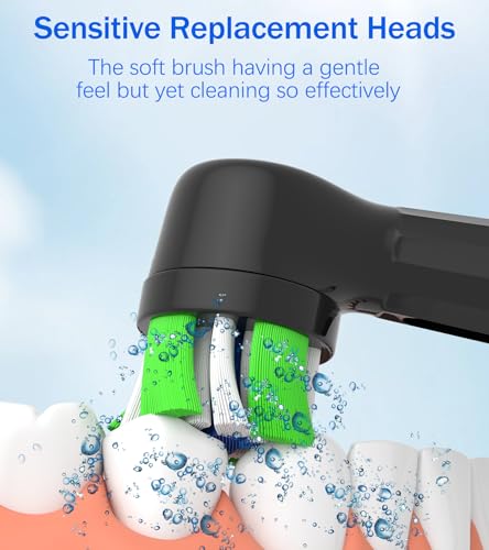 iO Replacement Heads Compatible with Oral B iO Electric Toothbrush, Soft Toothbrush Head for Oral b iO 2 3 4 5 6 7 8 9 10, 8 Pack (Black+White) Black+white 1 Count (Pack of 8)