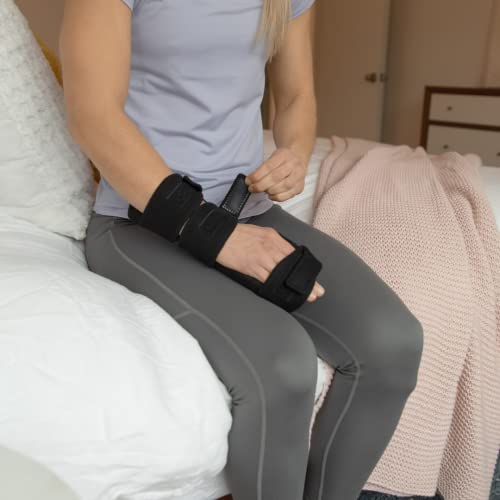 BraceAbility Soft Resting Hand Splint - Stroke Brace Right or Left Hand Immobilizer for Finger Contractures, Post-Surgery Recovery, Carpal Tunnel Syndrome, Ulnar Nerve Damage Relief (S - Left) Small Left