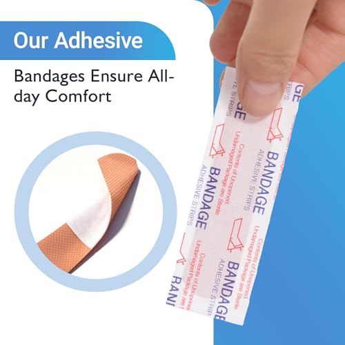 Adhesive Bandages 3/4" x 3" inch,1000 Count Bulk Plastic PE Strip Bandage 3/4" x 3" 1000