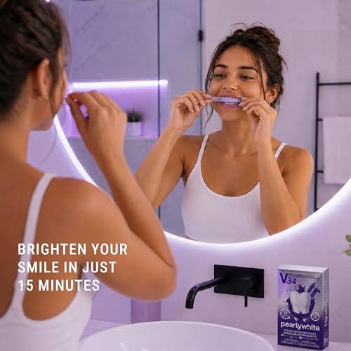 V34 Purple Teeth Whitening Strips, 20 Treatments, 40 Count 10 Count (Pack of 4)
