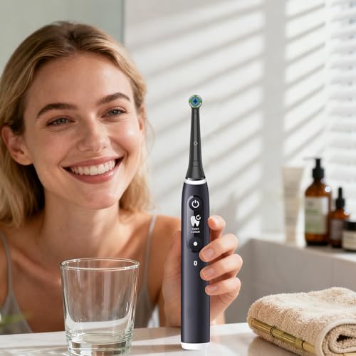 Qitizu Replacement Heads Compatible with Oral B iO Electric Toothbrush, Replacement Toothbrush Heads Fit for Oral-B iO 2/3/4/5/6/7/8/9/10 Series Toothbrush, 8 Packs (Black) Black 8 Count (Pack of 1)