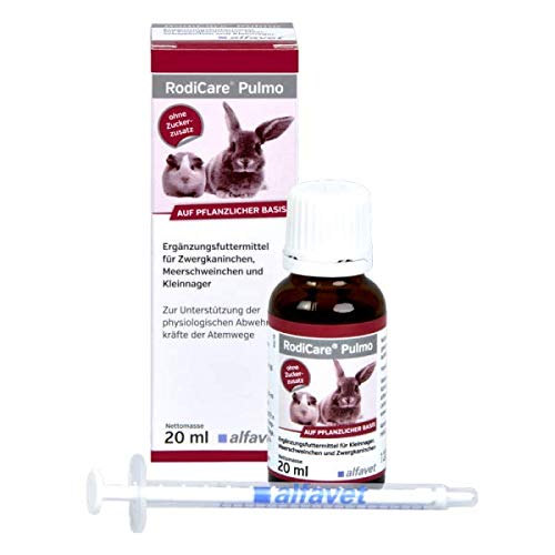 alfavet RodiCare Pulmo, double pack, to support the respiratory tract of guinea pigs and small rodents, supplementary feed, 2 x 20ml, dosing syringe 20 ml (pack of 2) - BeesActive Australia