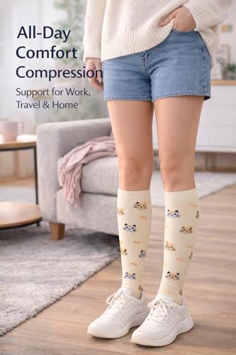Aoliks Medical Compression Socks for Women & Men, Support Knee High Socks for Running,Nurses,Travel 020 A01-multicoloured 03 Small-Medium