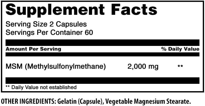 Amazing Formulas MSM (Methylsulfonylmethane) Supplement | 2000 Mg Per Serving | Capsules | Non-GMO | Gluten Free | Made in USA (120 Count | Pack of 3) 3 Pack