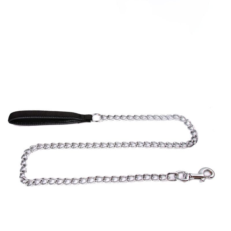 SGODA Metal Chain Heavy Duty Dog Leash, Chew Proof Dog Leash with Soft Handle for Large & Medium Size Pets Walking(4 ft. x 3.0 mm Black) 4 ft. x 3.0 mm - BeesActive Australia