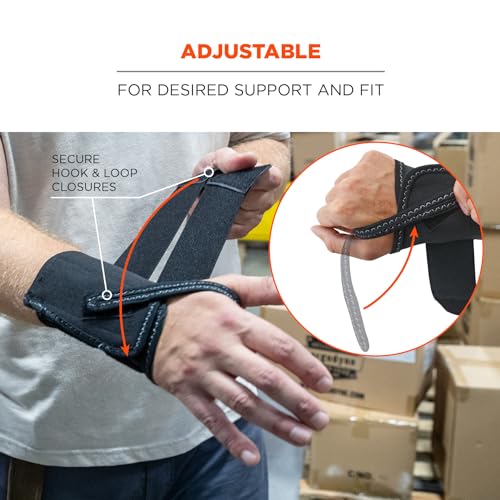 Ergodyne - 70028 ProFlex 4010 Double-Strap Right Wrist Support, Black, X-Large