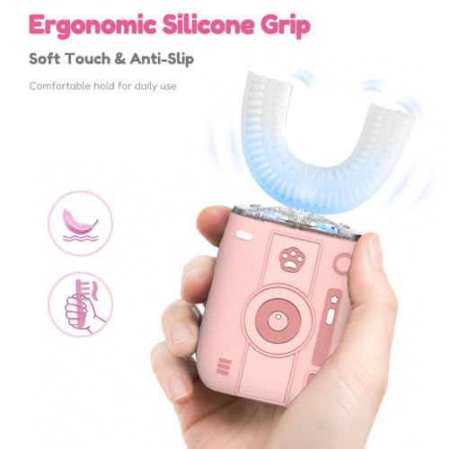 Adult Ultrasonic Electric Toothbrush, u Shaped autobrush Pink