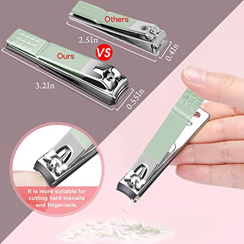 Nail Clipper Set Manicure Set Men Accessories Personal Nail Care Tools Nail Clippers Aceoce Travel Grooming Kit Manicure PedicureTools Kit Personal Care Set Nail kit Set Gift for Men Fathers Parents Mint Green