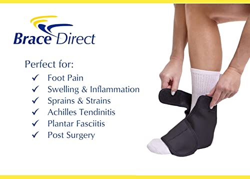 Air Foot Wrap (Large) + Reusable Foot Ice Pack (Large)- Pain Relief for Achilles Tendinitis, Foot Pain, Sprains & Injury