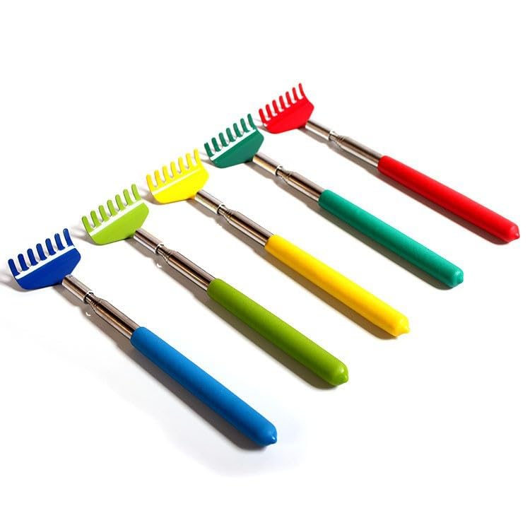 2 Pcs Retractable Telescopic Cat Teaser Comb Wand Interactive Entertaining Toy for Puppy Cats Dogs(Random Color) Rake - BeesActive Australia