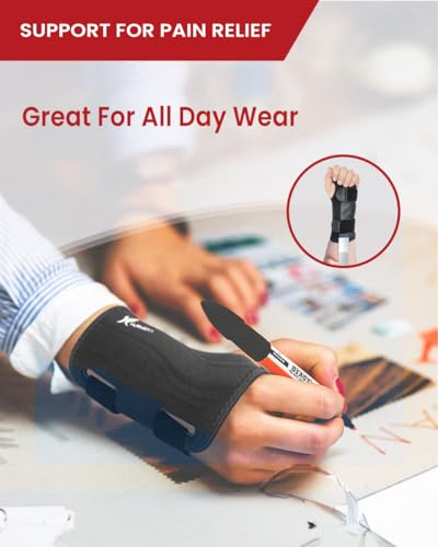 Hurmoya Wrist Brace for Carpal Tunnel, Night Support, Left Hand, Medium