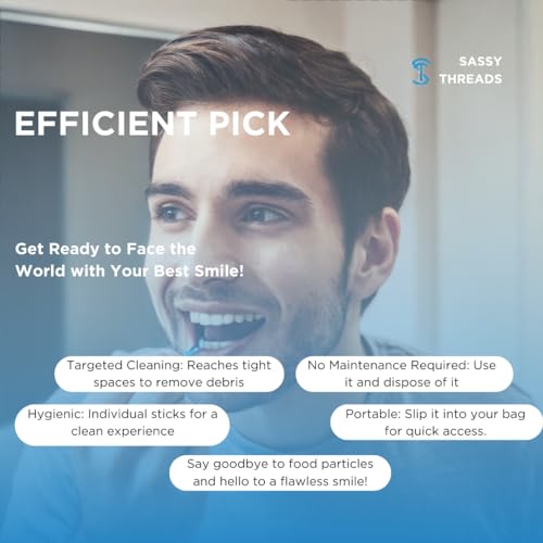 3-in-1 Complete Dental Care Set (5 Pack - 250 Count): Double Thread Floss Picks, Toothpicks, and Tongue Scraper - Your Oral Hygiene Solution with Disposable Floss Sticks for On The Go or Travel 5