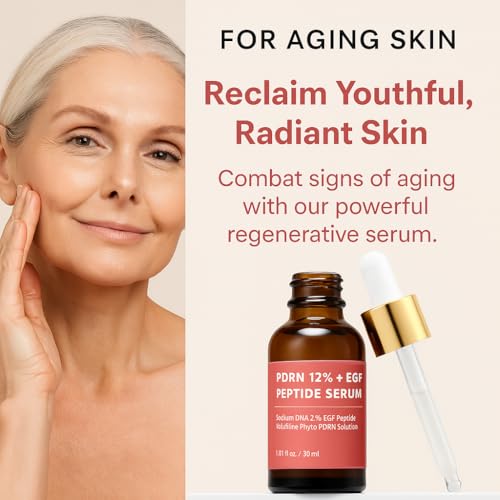 Salmon DNA PDRN 120,000 ppm EGF Peptide Serum & Cream Set w/Volufiline, Phyto PDRN 12%, Growth Factor – Anti-Aging Face Serum & Facial Cream with Niacinamide, Hyaluronic Acid – Korean Skincare Duo PDRN 12% DUO