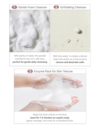 SRB Stabilized Rice Bran Enzyme Powder Wash - Exfoliating Face Wash with Enzymes for Sensitive and Acne Skin - Hydrating Collagen Rice Cleansing Powder (2.46oz)