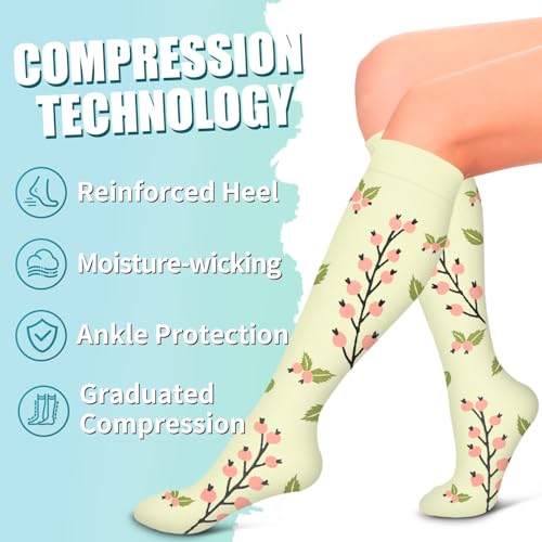 Laite Hebe Compression Socks for Women & Men Circulation(6 pairs)-Graduated Supports Socks for Running, Athletic Sports 01-Assorted28 Large-X-Large