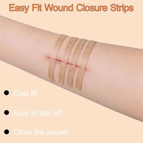 Sterile Strip Wound Closure Strips, 1/4" x 4" Adhesive Skin Closures, Breathable Non-Woven Laceration Closure Kit for Emergency Wound Care, Minor Cuts & Scars Reduction (20pcs(White)) 20pcs(white)
